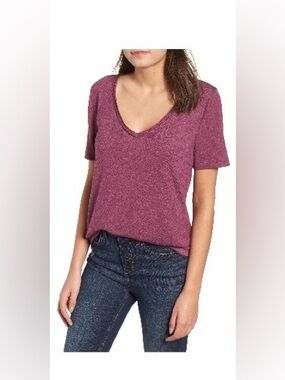 bp V-Neck Short Sleeve Tops - Red, Teal/Green, Green/Brown, Black